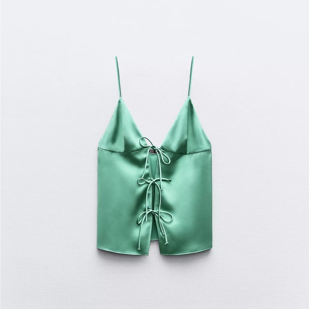 Zara Satin Effect top with bows